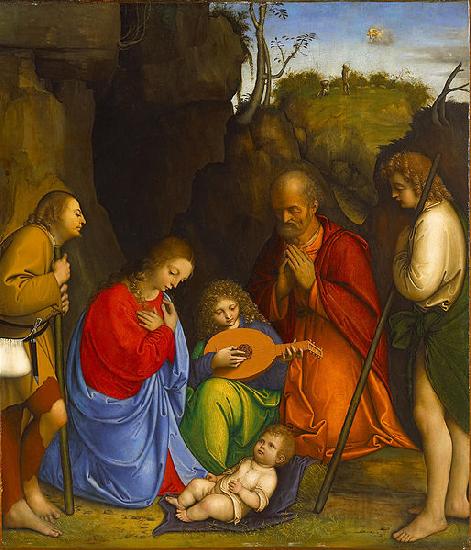 Giovanni Agostino da Lodi Adoration of the Shepherds. Norge oil painting art